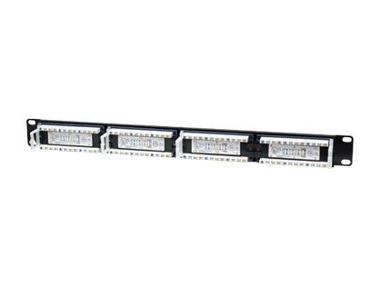 Intellinet Patch Panel, Cat5e, UTP, 24-Port, 1U, Black - patch panel - 1U - 19"
