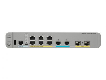 Cisco Catalyst 3560CX-8XPD-S - Switch - Managed - 8 x 10/100/1000 (PoE+) + 2 x combo 10 Gigabit SFP+ - desktop, rack-mountable, DIN rail mountable, wall-mountable - PoE+ (240 W)