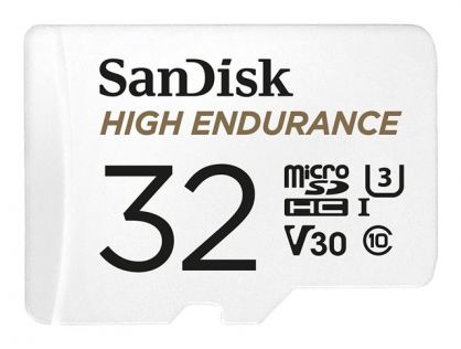 SanDisk High Endurance - Flash memory card (microSDHC to SD adapter included) - 32 GB - Video Class V30 / UHS-I U3 / Class10 - microSDHC UHS-I