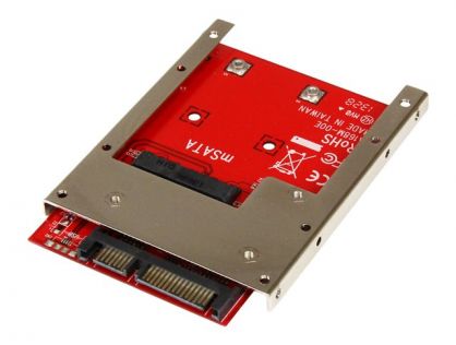 StarTech.com mSATA SSD to 2.5in SATA Adapter Converter - mSATA to SATA Adapter for 2.5in bay with Open Frame Bracket and 7mm Drive Height (SAT32MSAT257) - Storage controller - 1 Channel - SATA 6Gb/s - SATA 6Gb/s - for P/N: BRACKET125PT, BRACKET125PTP, SAT
