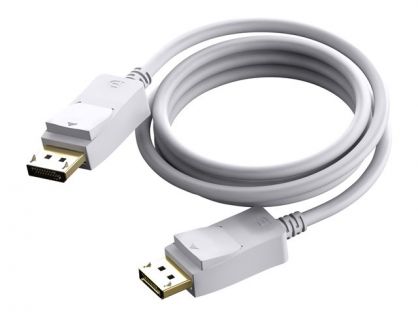 2 m DisplayPort cable - version 1.2 4k - gold connectors - supports 1 mbps bidirectional aux channel and hotplug - DP (m) to DP (m) - outer diameter 7.3 mm - 28 awg - white