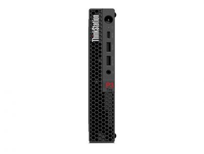 Lenovo ThinkStation P3 30H0 - Tiny 1 x Core i9 13900T / up to 5.3 GHz - vPro Enterprise - RAM 32 GB - SSD 1 TB - TCG Opal Encryption, NVMe, Performance - T1000 - Gigabit Ethernet, IEEE 802.11ax (Wi-Fi 6E) - Win 11 Pro - monitor: none - keyboard: UK - blac