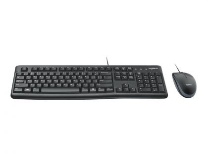 Logitech Desktop MK120/corded thin profile keyboard and 1000dpi optical mouse Black USB 2.0 connection