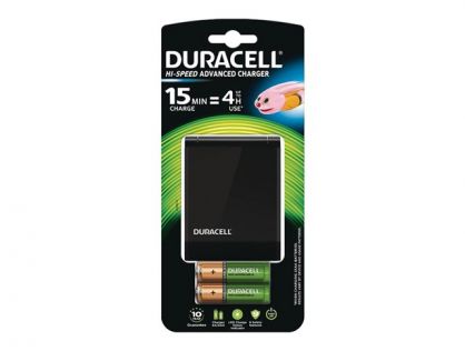 Duracell 1hr Speedy Charger CEF27-UK battery charger - 2 x AA type - with 2 x AAA 750 mAh batteries