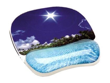 Fellowes Photo Gel Tropical Beach - mouse pad with wrist pillow