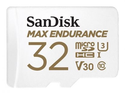 SanDisk Max Endurance - Flash memory card (microSDHC to SD adapter included) - 32 GB - Video Class V30 / UHS-I U3 / Class10 - microSDHC UHS-I