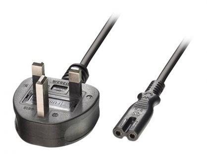 Lindy - power cable - BS 1363 to power IEC 60320 C7 - 3 m
