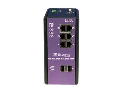 Extreme Networks ExtremeSwitching Industrial Ethernet Switches ISW 4-10/100P, 2-10/100T, 2-SFP - switch - 4 ports - Managed