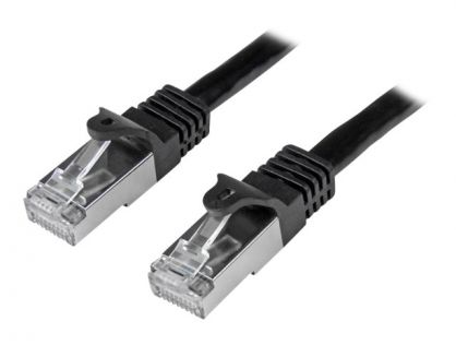 StarTech.com 5m CAT6 Ethernet Cable, 10 Gigabit Shielded Snagless RJ45 100W PoE Patch Cord, CAT 6 10GbE SFTP Network Cable w/Strain Relief, Black, Fluke Tested/Wiring is UL Certified/TIA - Category 6 - 26AWG (N6SPAT5MBK) - Patch cable - RJ-45 (M) to RJ-45