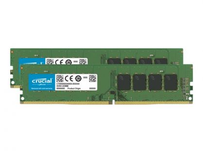 Crucial - DDR4 - kit - 8 GB: 2 x 4 GB - DIMM 288-pin - 2666 MHz / PC4-21300 - CL19 - 1.2 V - unbuffered - non-ECC