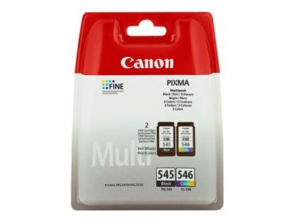 Canon PG-545 / CL-546 Multipack - 2-pack - black, colour (cyan, magenta, yellow) - original - ink cartridge