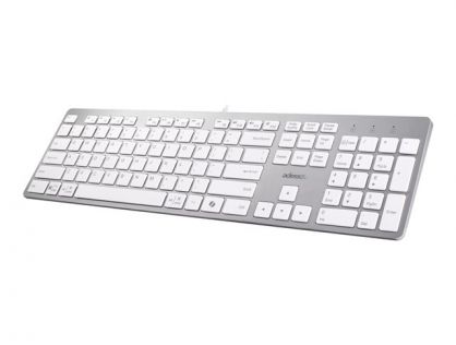 Adesso EasyTouch 730 - keyboard - multi-OS, scissor switch, with copilot AI hotkey, 3.5 mm aux ports - QWERTY - UK - white Input Device