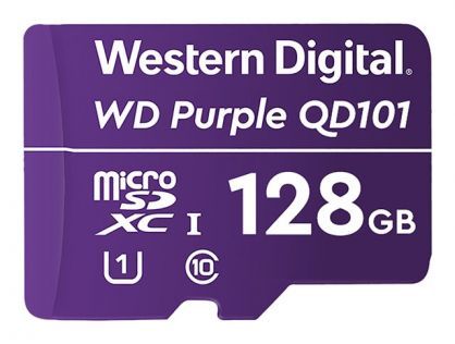 WD Purple WDD128G1P0C-85AEL0 - Flash memory card - 128 GB - UHS-I U1 / Class10 - microSDXC - purple