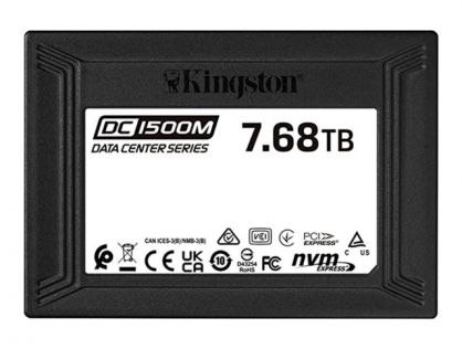 Kingston Data Center DC1500M - SSD - 7.68 TB - internal - 2.5" - U.2 PCIe 3.0 x4 (NVMe)