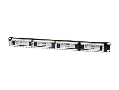 Intellinet Patch Panel, Cat6, UTP, 24-Port, 1U, Black - patch panel - 1U - 19"