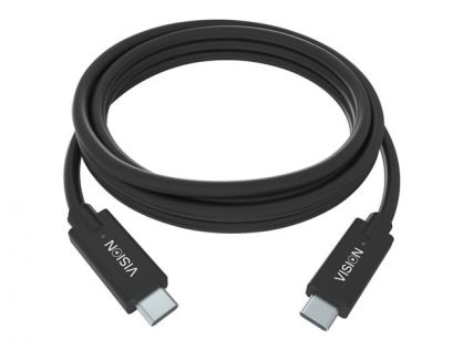 2 m USB C cable - USB 3.2 gen 1 10 gbps - supports 5 a charging current - USB C 3.2 (m) to USB C 3.2 (m) - outer diameter 5 mm - 32 + 24 awg - black