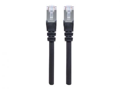 Intellinet Network Patch Cable, Cat7 Cable/Cat6A Plugs, 0.25m, Black, Copper, S/FTP, LSOH / LSZH, PVC, RJ45, Gold Plated Contacts, Snagless, Booted, Lifetime Warranty, Polybag - patch cable - 25 cm - black