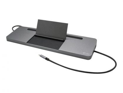 i-Tec USB-C Metal Ergonomic 4K 3x Display Docking Station + Power Delivery - docking station - USB-C / Thunderbolt 3 - VGA, HDMI, DP - 1GbE
