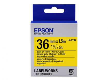 Epson LabelWorks LK-7YB2 - Black on yellow - Roll (3.6 cm x 1.5 m) 1 roll(s) magnetic labels