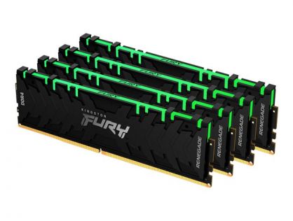 Kingston FURY Renegade RGB - DDR4 - kit - 128 GB: 4 x 32 GB - DIMM 288-pin - 3200 MHz / PC4-25600 - unbuffered