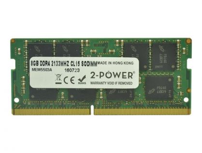2-Power - DDR4 - module - 8 GB - SO-DIMM 260-pin - 2133 MHz / PC4-17000 - CL15 - 1.2 V - unbuffered - non-ECC - for HP EliteDesk 800 G2, EliteOne 800 G2, ProDesk 400 G2, 600 G2, ProOne 400 G2, 600 G2
