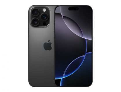 Apple iPhone 16 Pro - 5G smartphone - dual-SIM / Internal Memory 1 TB - OLED display - 6.3" - 2622 x 1206 pixels (120 Hz) - 3x rear cameras 48 MP, 48 MP, 12 MP - front camera 12 MP - black titanium