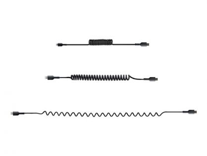 StarTech.com 50cm/20in USB C to Lightning Cable, MFi Certified, Coiled iPhone Charger Cable, Black, Durable and Flexible TPE Jacket Aramid Fiber, Heavy Duty Coil Charging Cable - Rugged USB Lightning Cable - Lightning cable - 50 cm