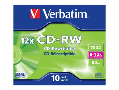 CDRW 80MIN 700MB 10XSPEED 10PK SCATCH RESISTANT
