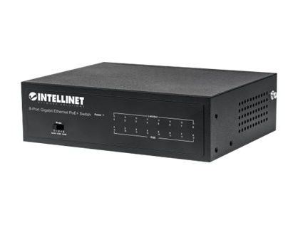 Intellinet 8-Port Gigabit Ethernet PoE+ Switch, IEEE 802.3at/af Power over Ethernet (PoE+/PoE) Compliant, 60 W, Desktop, Box - switch - 8 ports