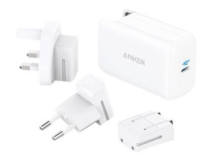 Anker PowerPort III Pod power adapter - with 3 interchangeable plugs - 24 pin USB-C - 65 Watt