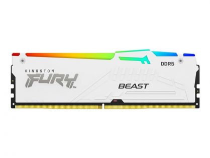 Kingston FURY Beast RGB - DDR5 - kit - 32 GB: 2 x 16 GB - DIMM 288-pin - 5600 MT/s / PC5-44800 - CL40 - 1.25 V - white
