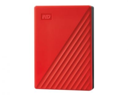 WD My Passport WDBPKJ0040BRD - Hard drive - encrypted - 4 TB - external (portable) - USB 3.2 Gen 1 - 256-bit AES - red