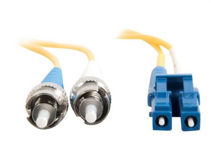 C2G LC-ST 9/125 OS1 Duplex Singlemode PVC Fiber Optic Cable (LSZH) - Patch cable - ST single-mode (M) to LC single-mode (M) - 2 m - 2 m - fibre optic - duplex - 9 / 125 micron - OS1 - halogen-free - yellow