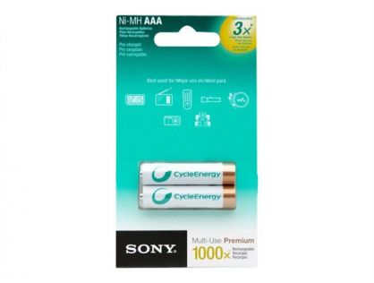 NI-MH AAA 800MAH PRE-CHARGED 2PCK. 1000X RECHARGEABLE