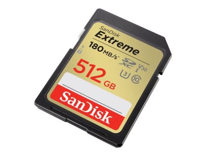 SanDisk Extreme - Flash memory card - 512 GB - Video Class V30 / UHS-I U3 / Class10 - SDXC UHS-I