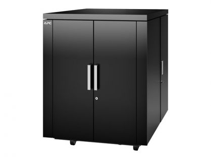 APC NetShelter CX Secure Soundproof Server Room in a Box Enclosure - Shock Packaging - Rack cabinet - with power distribution unit - black - 18U - 19"