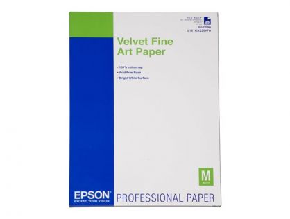 Epson Media, Media, Sheet paper, Velvet Fine Art Paper, Graphic Arts - Fine Art Paper, A2, 260 g/m2, 25 Sheets