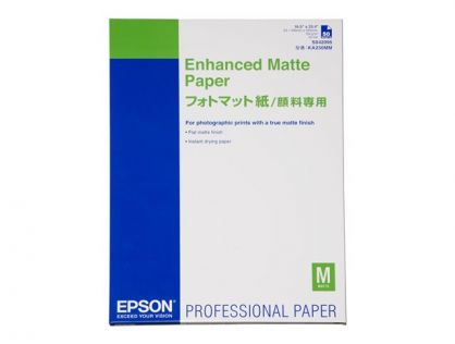 Epson Media, Media, Sheet paper, Enhanced Matte Paper, Graphic Arts - Graphic and Signage Paper, A2, 192 g/m2, 50 Sheets