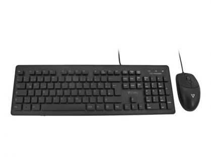 V7 CKU700DE - keyboard and mouse set - QWERTZ - German - black Input Device