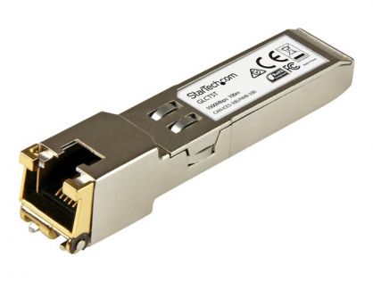 StarTech.com Cisco GLC-T Compatible SFP Module, 1000BASE-T, SFP to RJ45 Cat6/Cat5e, 1GE Gigabit Ethernet SFP, RJ-45 (Copper) 100m, Cisco Firepower, ASR920, IE2000 Mini GBIC Transceiver - Lifetime Warranty (GLCTST) - SFP (mini-GBIC) transceiver module - 1G
