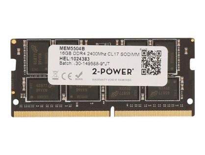 2-Power - DDR4 - 16 GB - SO-DIMM 260-pin - 2400 MHz / PC4-19200 - CL17 - 1.2 V - unbuffered - non-ECC - for HP EliteDesk 800 G3, EliteOne 1000 G1, ProDesk 400 G4, 600 G3