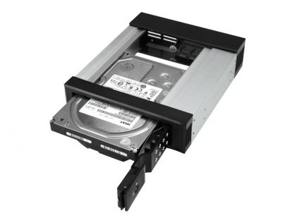 StarTech.com 5.25" to 3.5" Trayless Hard Drive Hot Swap Bay - Removable Hard Drive Bay for 3.5" SATA/SAS Drives - Aluminum (HSB1SATSASBA) - storage bay adapter