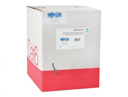 Eaton Tripp Lite Series Cat6 Gigabit Solid Core Plenum-Rated UTP CMP PVC Bulk Ethernet Cable, Gray, 1000 ft. (304.8 m) - bulk cable - 304.8 m - grey