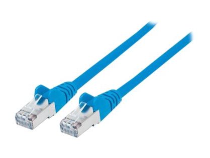 Intellinet Network Patch Cable, Cat6A, 0.5m, Blue, Copper, S/FTP, LSOH / LSZH, PVC, RJ45, Gold Plated Contacts, Snagless, Booted, Lifetime Warranty, Polybag - patch cable - 50 cm - blue