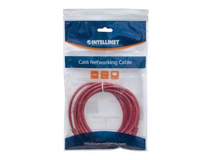 NETWORK CABLE CAT5E CCA 3M RED U/UTP SNAGLESS/BOOTED