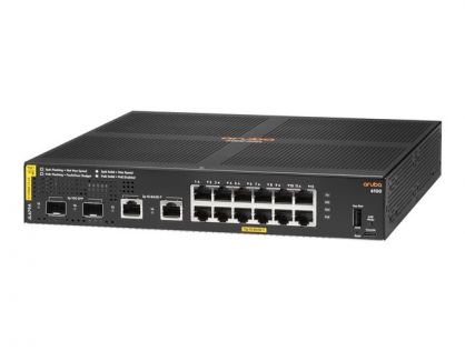 HPE Aruba 6100 12G Class4 PoE 2G/2SFP+ 139W Switch - switch - 16 ports - Managed - rack-mountable