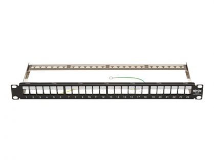Eaton Tripp Lite Series 24-Port 1U Rack-Mount Shielded Blank Keystone/Multimedia Patch Panel, RJ45 Ethernet, USB, HDMI, Cat5e/6 - patch panel - 1U - 19"