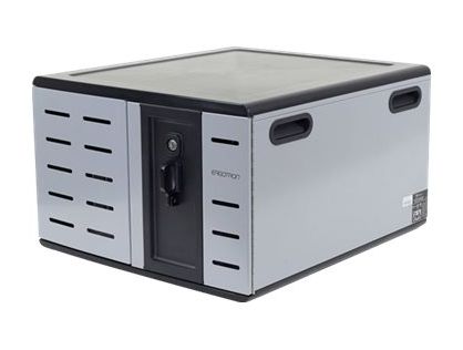 Ergotron Zip12 Charging Desktop Cabinet - Cabinet unit for 12 tablets / notebooks - steel - black, silver - screen size: up to 14"
