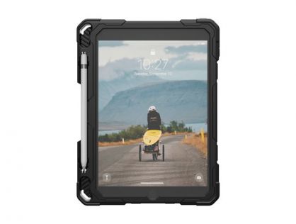 All in one design with built in screen proptector case for  iPad 10.2 9th Gen. Rotating stand and hand strap