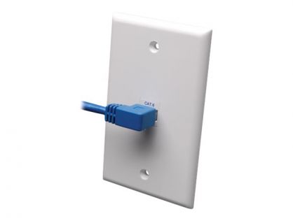 Eaton Tripp Lite Series Left-Angle Cat6 Gigabit Molded UTP Ethernet Cable (RJ45 Left-Angle M to RJ45 M), Blue, 10 ft. (3.05 m) - patch cable - 3 m - blue